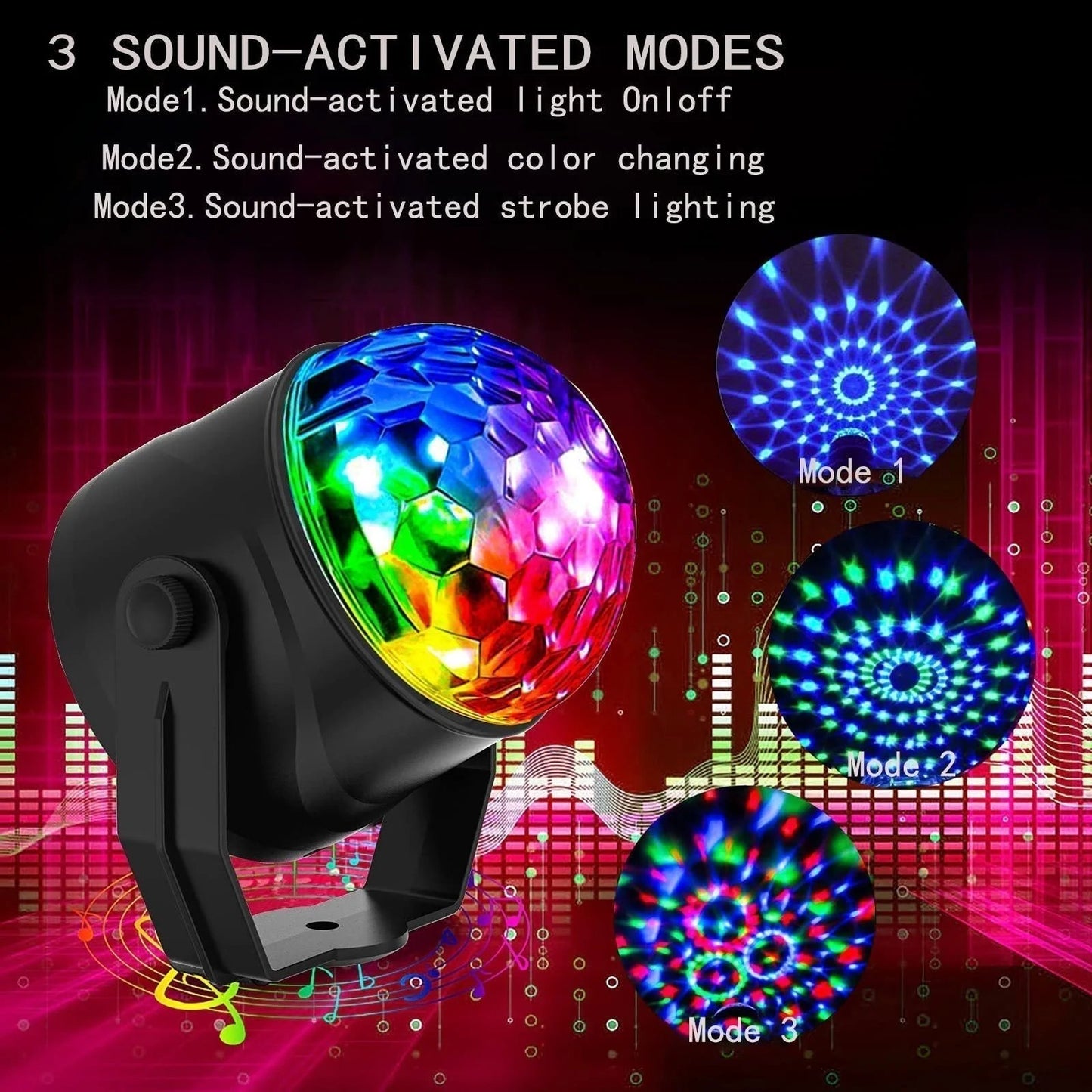 🔥Colorful Rotating Magic Disco Ball Light