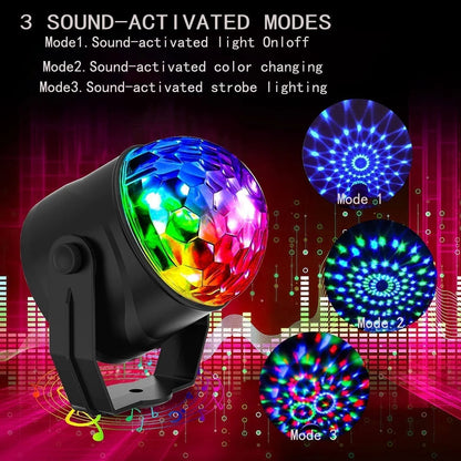 🔥Colorful Rotating Magic Disco Ball Light
