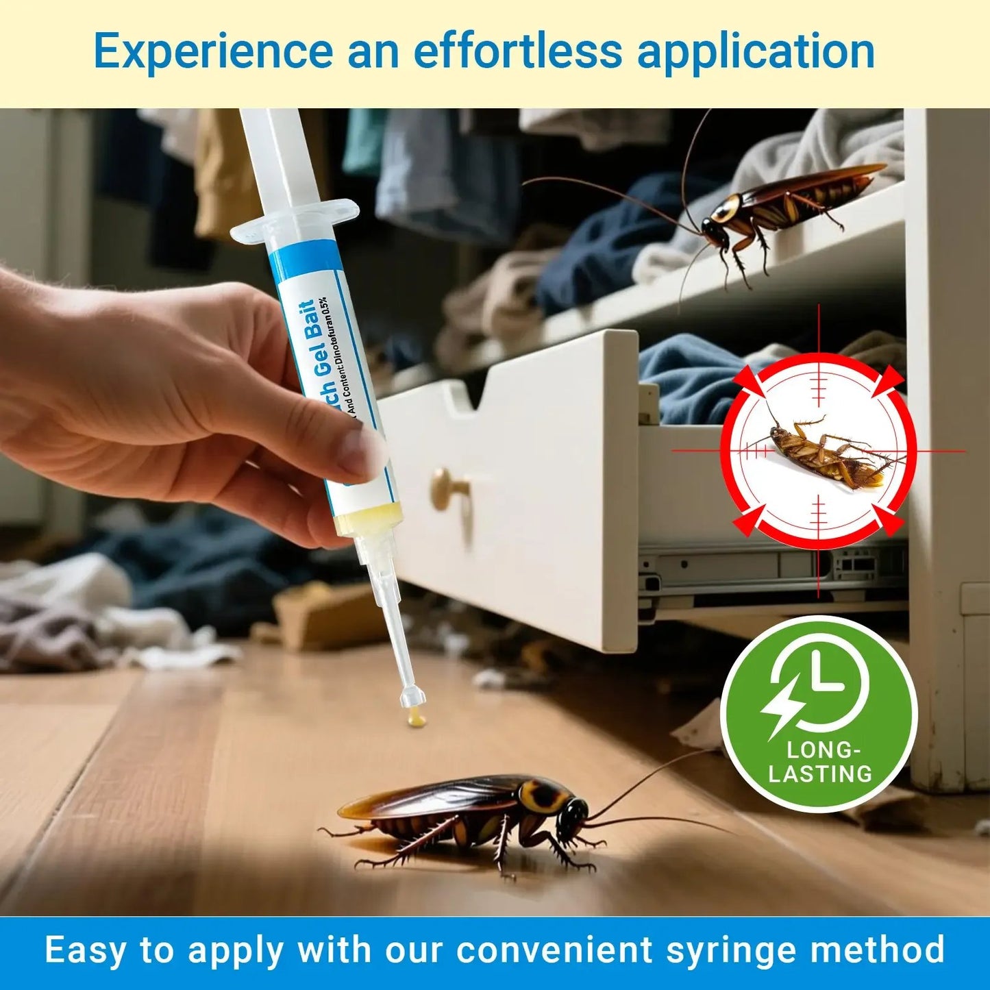 🌹🚫 2-Pack Cockroach Gel Bait Syringes