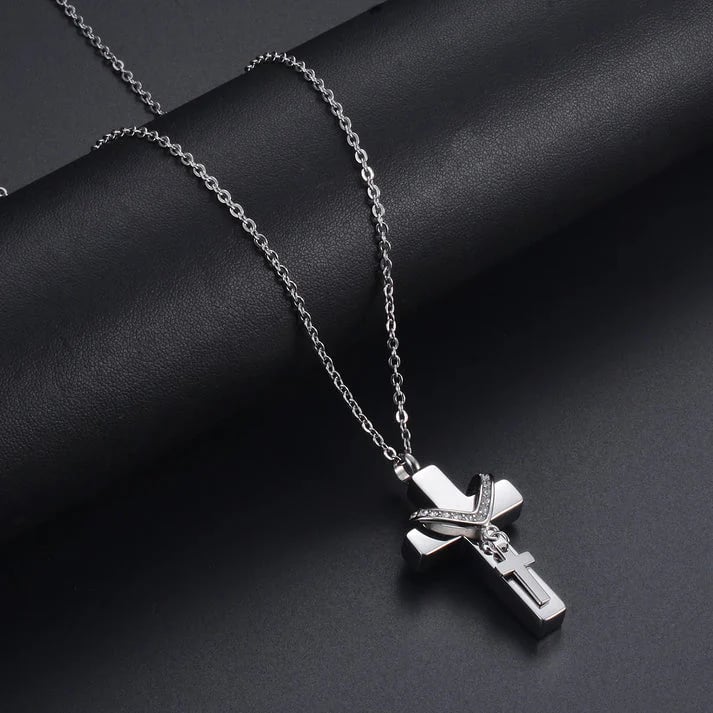 CROSS PENDANT FOR ASHES HOLY WATER