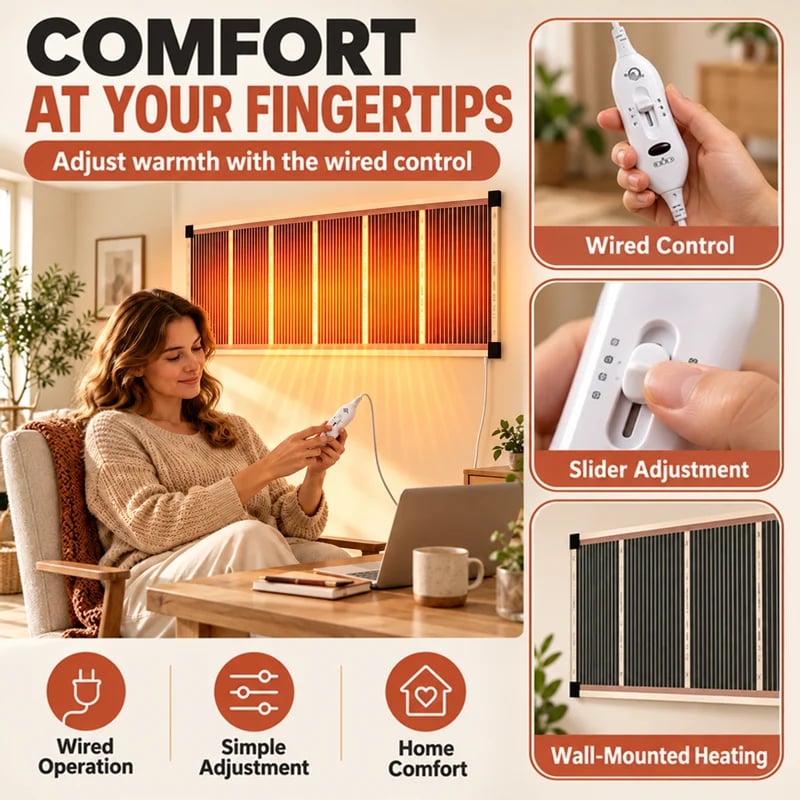 🔥3-Second Rapid Heating Honeycomb Graphene Far-Infrared Ceramic Wall Heater – Low Noise & Energy Efficient Indoor Wall Mount Heater