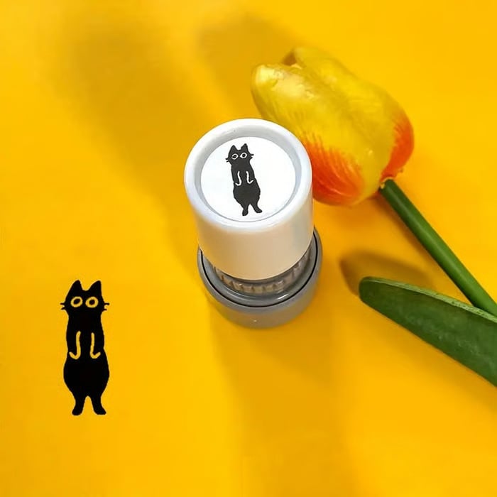 🐱Cat Pattern Stamp, 5 Counts/set Round Self-inking Stamp