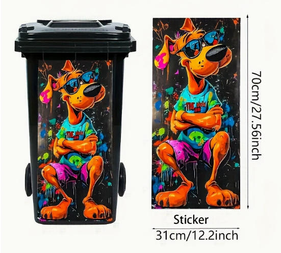 🫏 Donkey Painting Trash Can Sticker