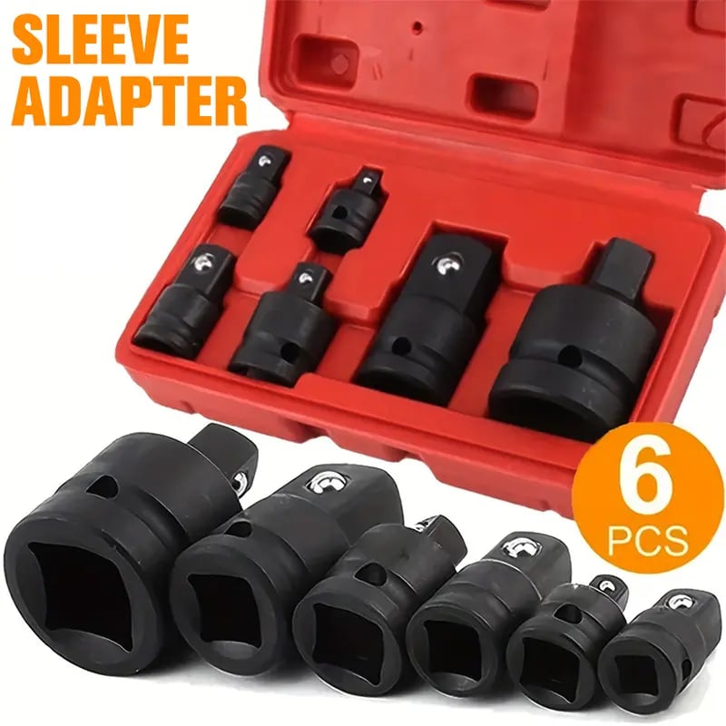 6-Piece Impact Socket Adapter Set | Cr-V Steel SAE Adapter Conversion Kit