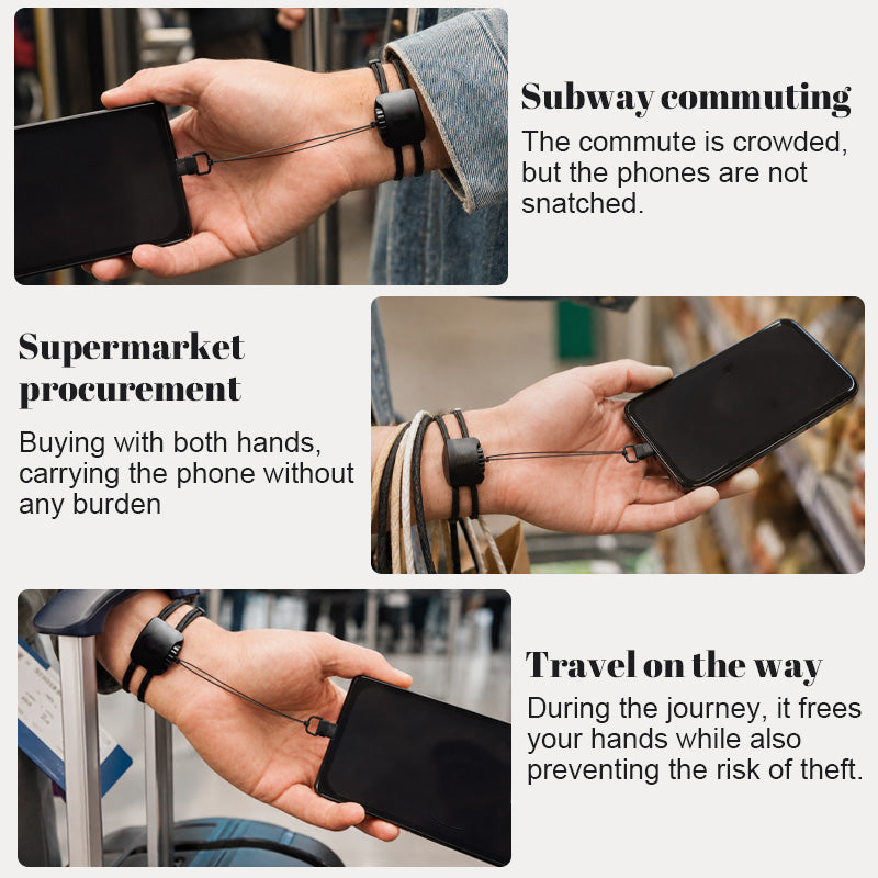 Phone wrist strap for shopping commuting and travel