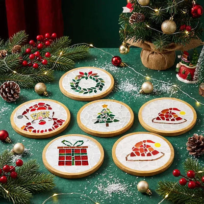 DIY Mosaic Christmas Coaster Kit – 6 Designs