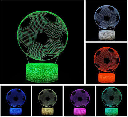 Soccer 3D Optical Illusion Night Light LED Desk Lamp