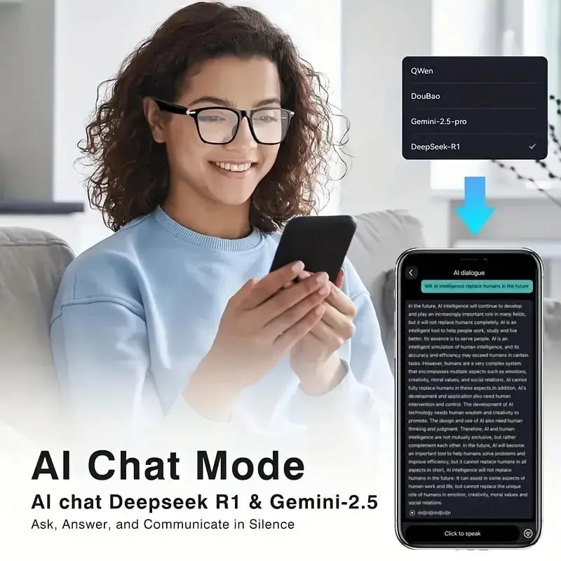 AI Interpretation Smart Glasses, with 33 Languages, Chat GPT,Audio Glasses for Men And Women