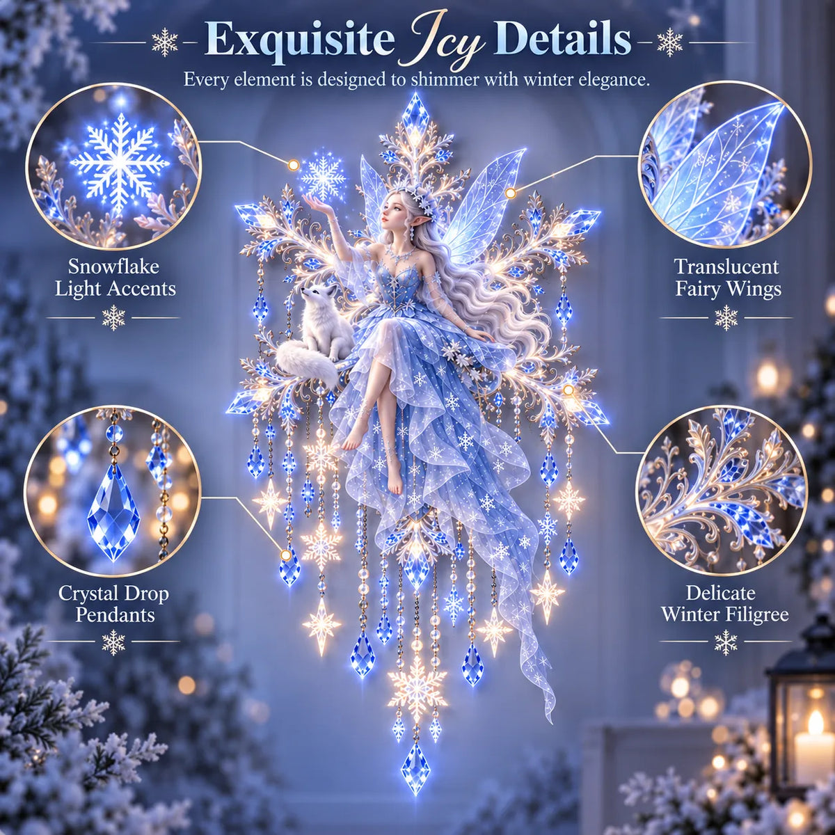❄️Ice Snow Elf Starfall Wall Light