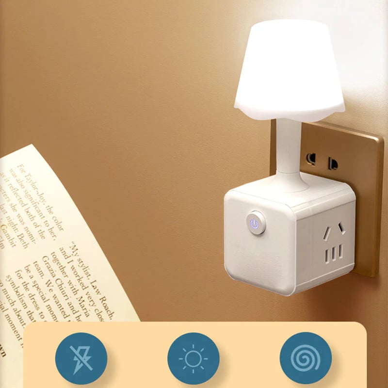 ☁️2-in-1 Cube Socket LED Night Lamp💡