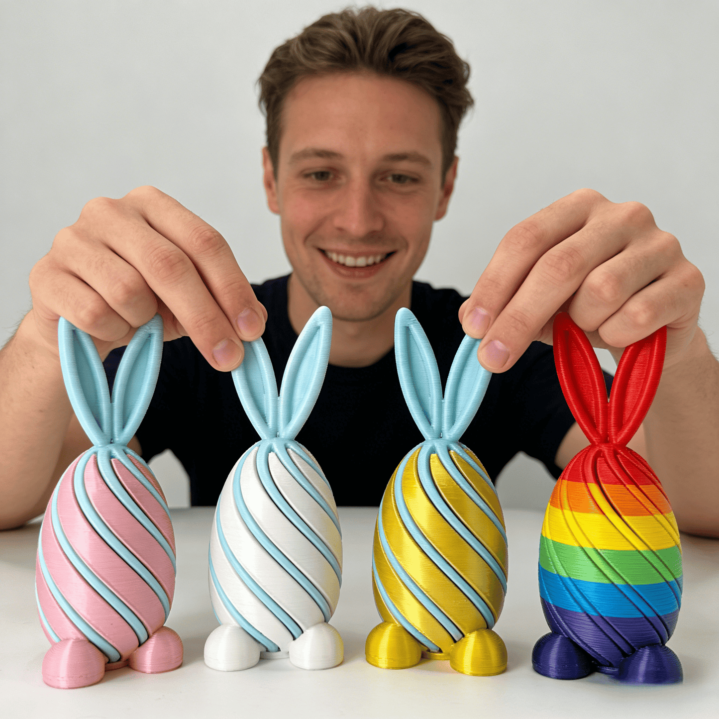 🏆 35K+ SOLD! 3D‐Printed Rabbit Fidget Eggs | Cute Easter Stress Relief & Desk Decor 🐰🧩