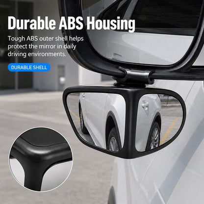 🚗 360° Blind Spot Wide-Angle Rearview Mirror – Adjustable Clip-On Car Auxiliary Mirror for Parking, Reversing & Side View Assistance