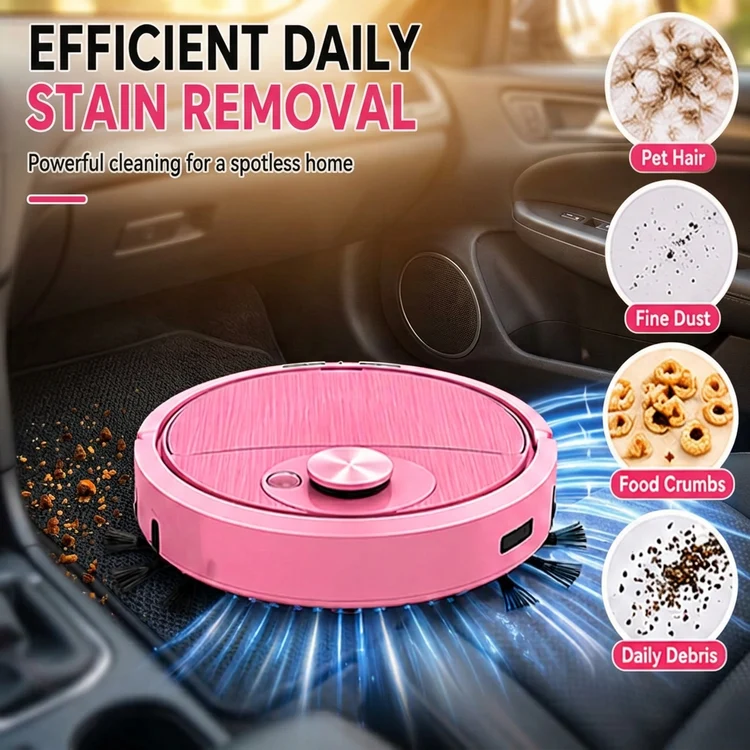🤖 3-in-1 Mini Robot Vacuum for Car Mats