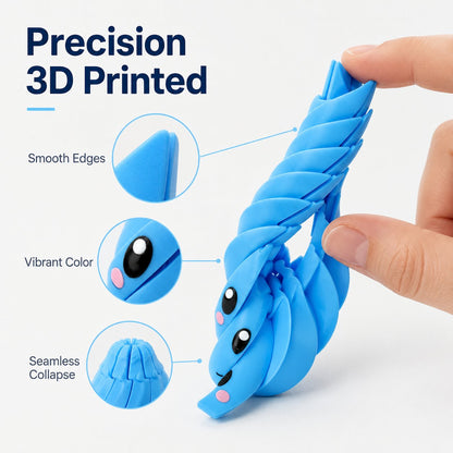 🌀 3D Printed Telescopic Fidget Dumpling - Cute Kawaii Collapsible Spiral Desk Toy & Stress Reliever