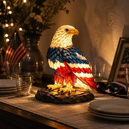 🦅🌙U.S. 250th Eagle Stained Glass Table Lamp✨