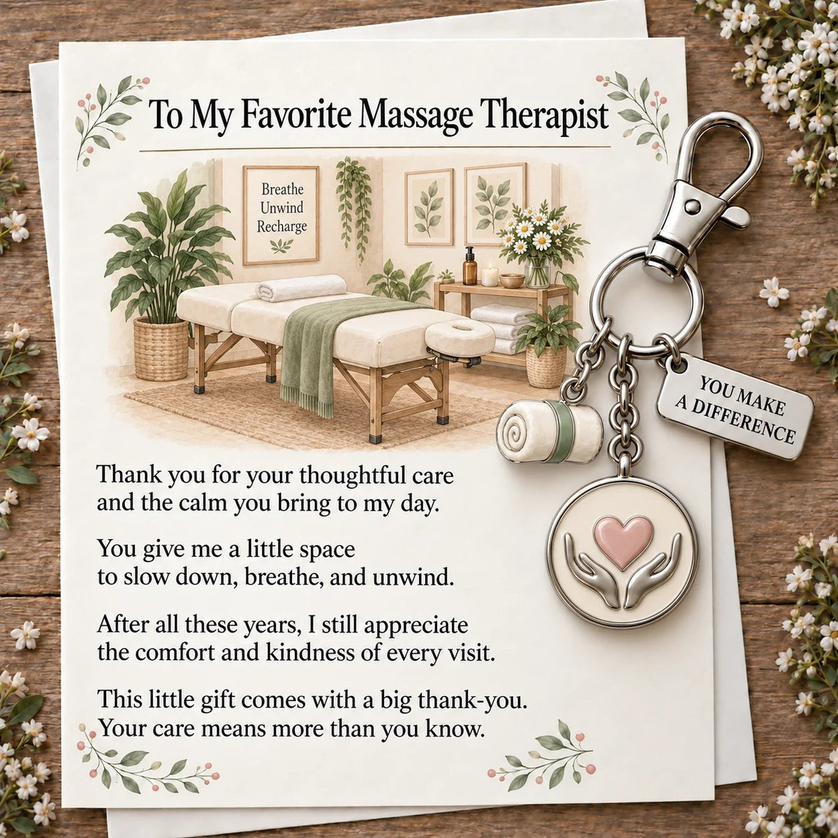 ✨ The 'You Make a Difference' Appreciation Gift Set – Keychain & Greeting Card ✨
