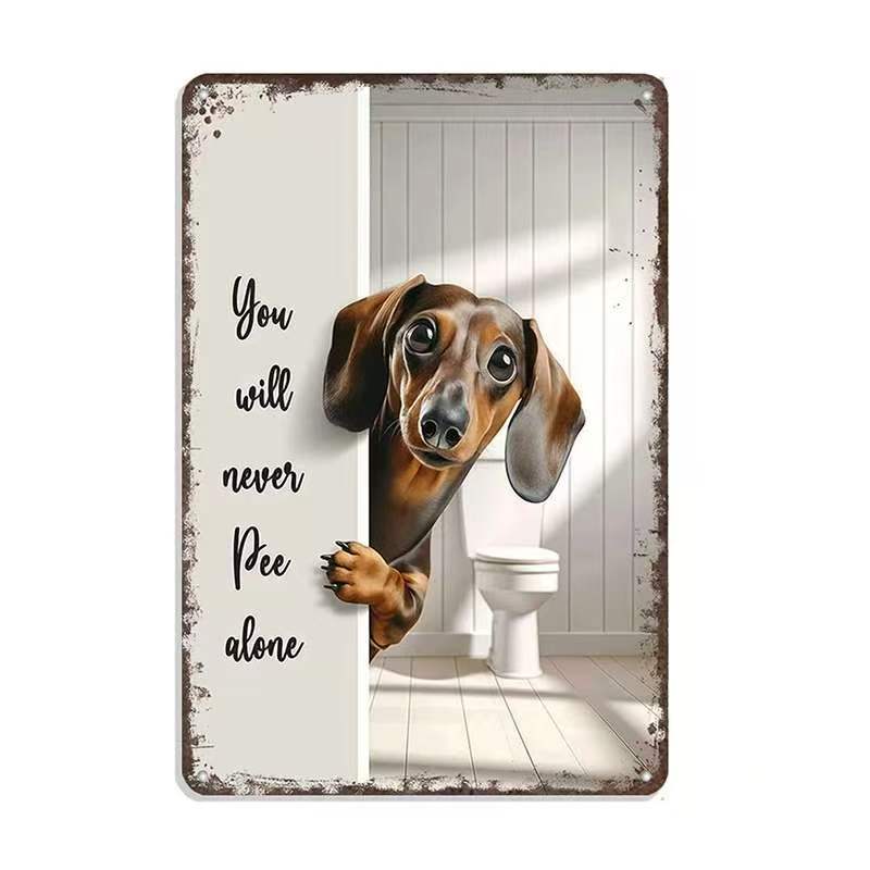 😂 Humorous Bathroom Metal Wall Sign