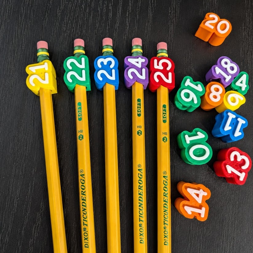 🎁Numbered Pencil Toppers