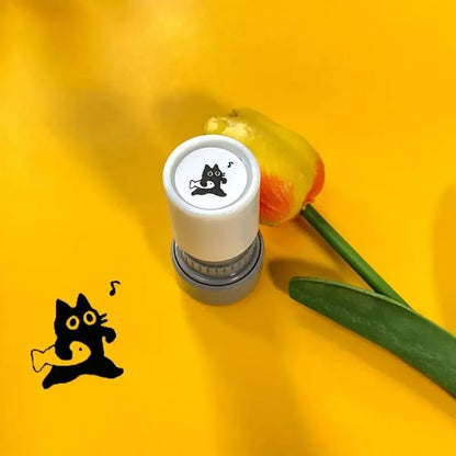 🐱Cat Pattern Stamp, 5 Counts/set Round Self-inking Stamp