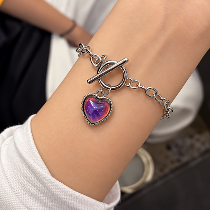 💖 Magic Color-Changing Heart Necklace – Temperature-Sensitive Mood Pendant, A Unique Romantic Gift for Her