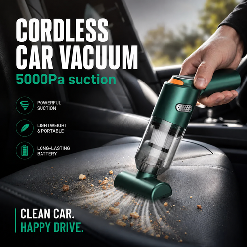 🚗💨 Cordless Car Vacuum – Powerful Pa Suction Without the Hassle!