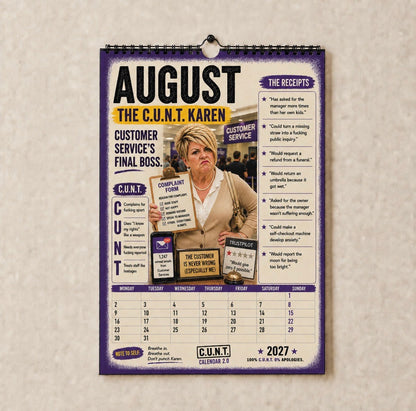 2027 C.U.N.T. Calendar 2.0 - The Calendar That Finally Has A Personality 😈