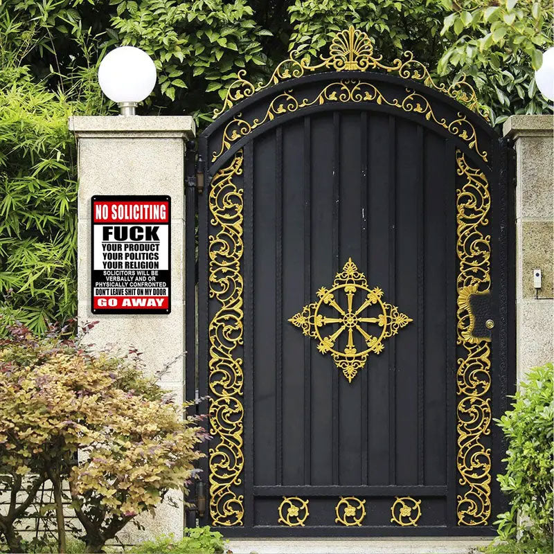 Zero-Tolerance "No Soliciting" Sign 🛑 — Make Your Boundaries Crystal Clear,8×12 in