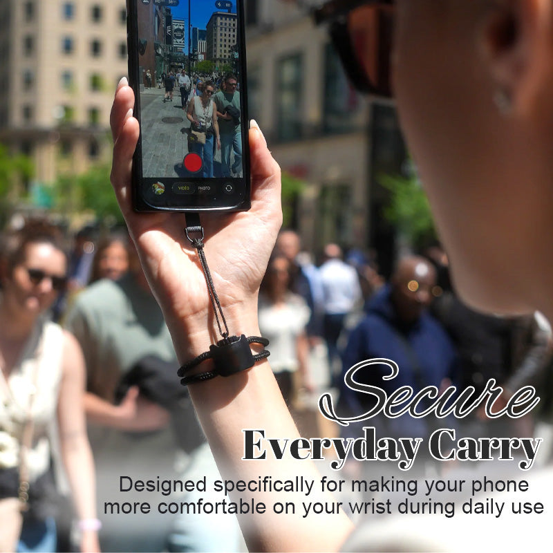 Phone wrist strap used while taking pictures