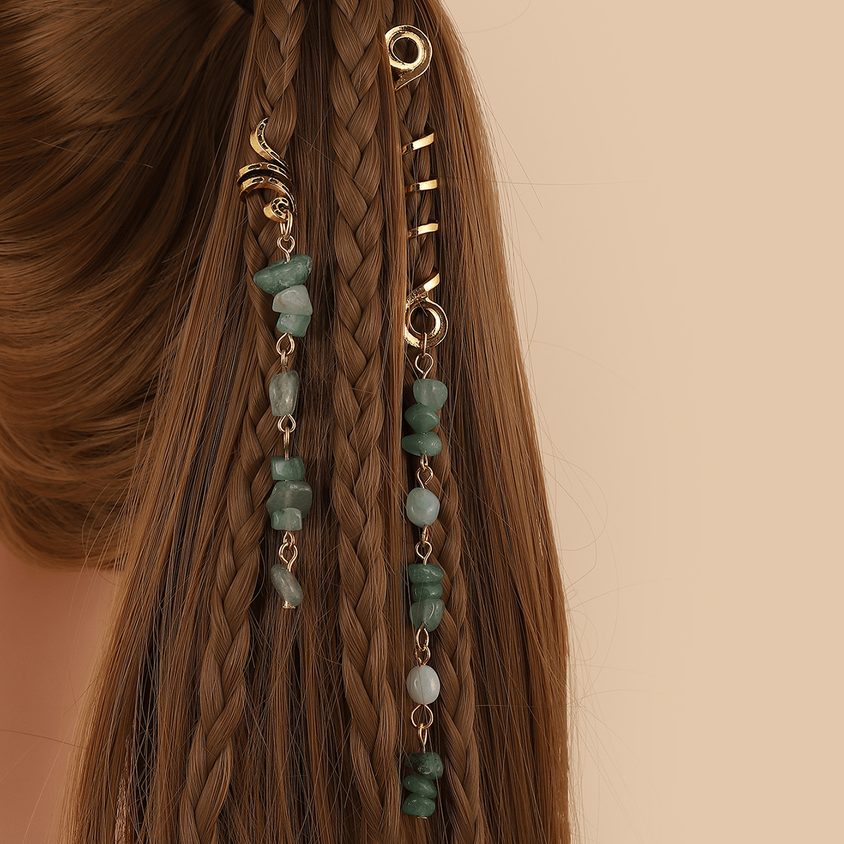 🏆 Buy 1 Get 1 Free!🍀-💌Rose Gold Spiral Hairpin with Natural Crystal Charm✨