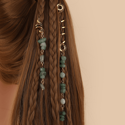 🏆 Buy 1 Get 1 Free!🍀-💌Rose Gold Spiral Hairpin with Natural Crystal Charm✨