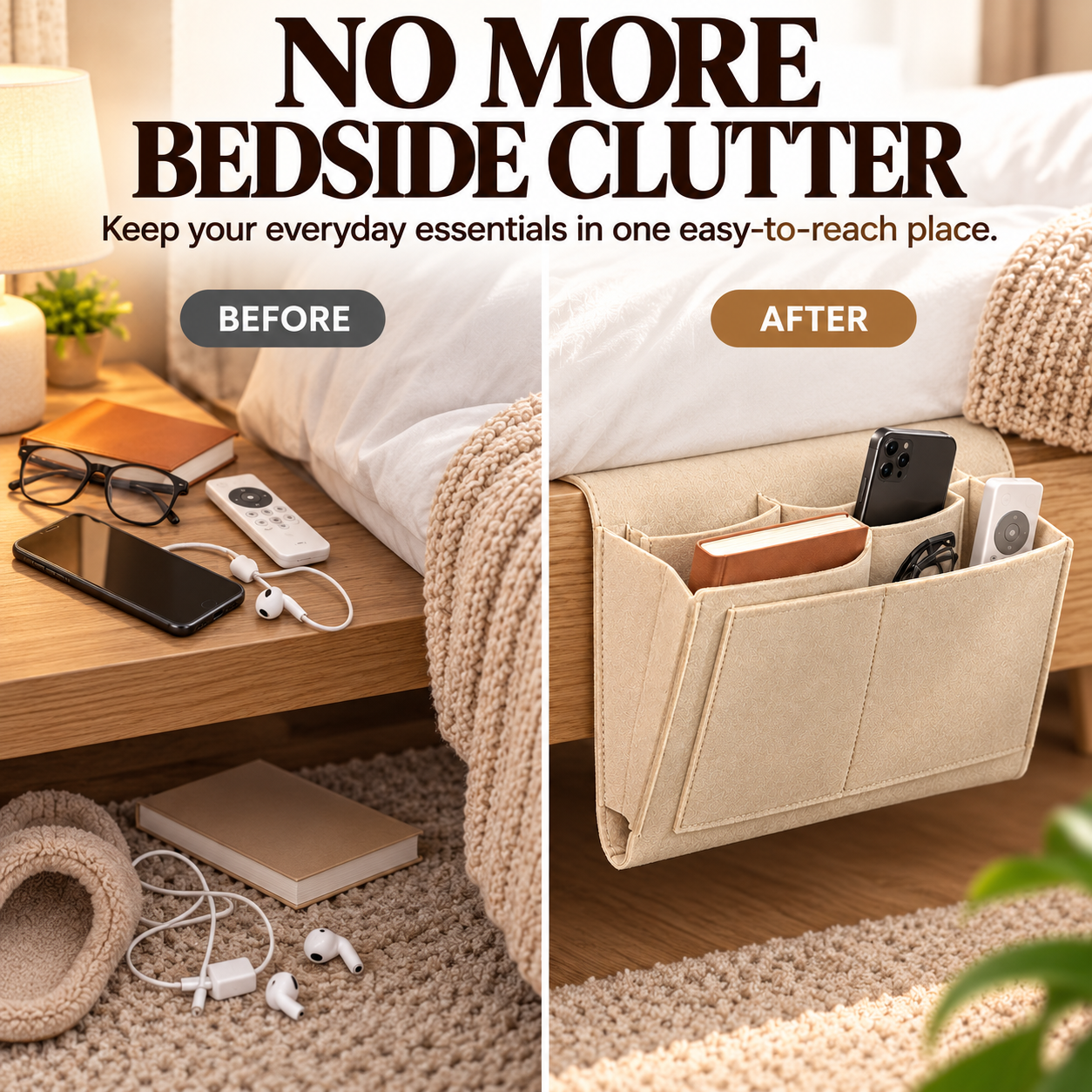 🔥 Bedside Hanging Organizer – Keep Essentials Within Reach