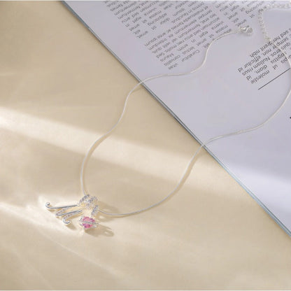 Elegant Initial Heart Charm Necklace