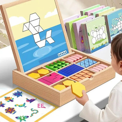 🎁Early Christmas Sale 🔥Wooden Magnetic Pattern Block Puzzle Set🧩