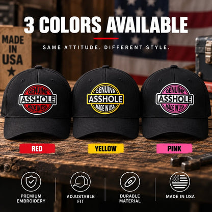🔥Genuine Asshole Hat | Funny Embroidered Attitude Cap-Made by Jim