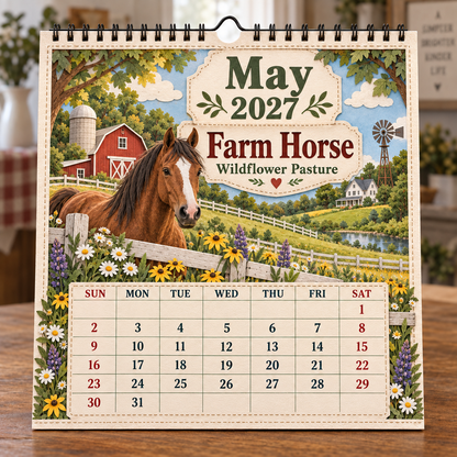 🐄 2027 Farm Animals & Country Life Wall Calendar