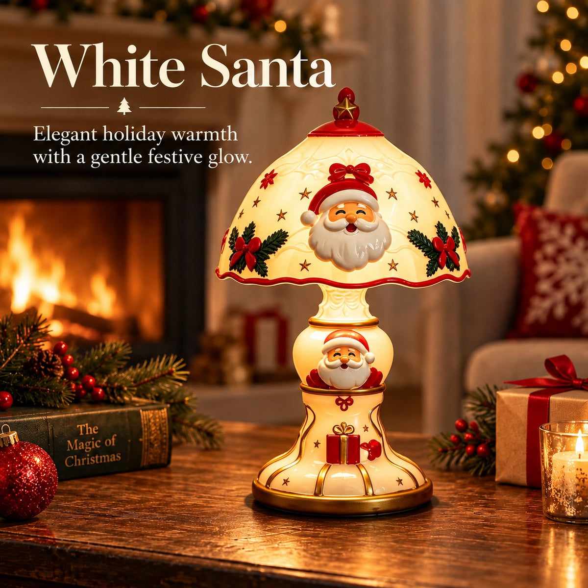 🎅 Santa Claus & Reindeer LED Resin Lamp Decoration