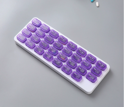 💊31 Days Pill Box-Monthly Pill Organizer-Arthritis-Friendly Easy-Open Lids