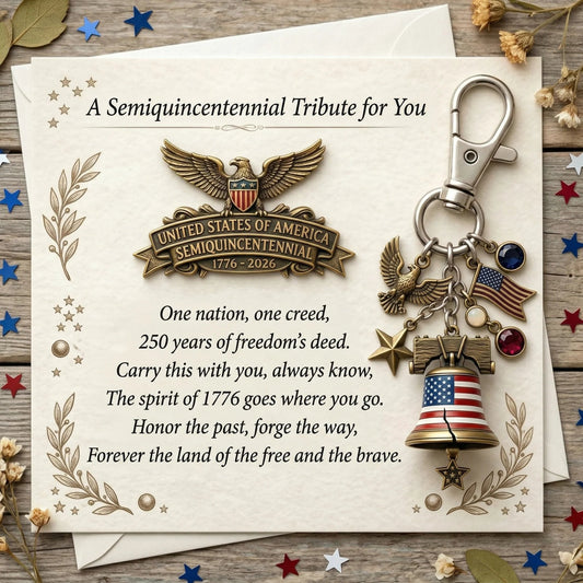 250th anniversary Tribute Set: Card + Lapel Pin + Keychain