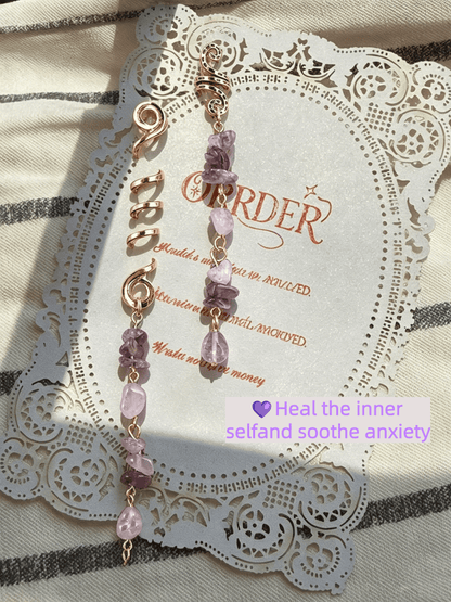 🏆 Buy 1 Get 1 Free!🍀-💌Rose Gold Spiral Hairpin with Natural Crystal Charm✨