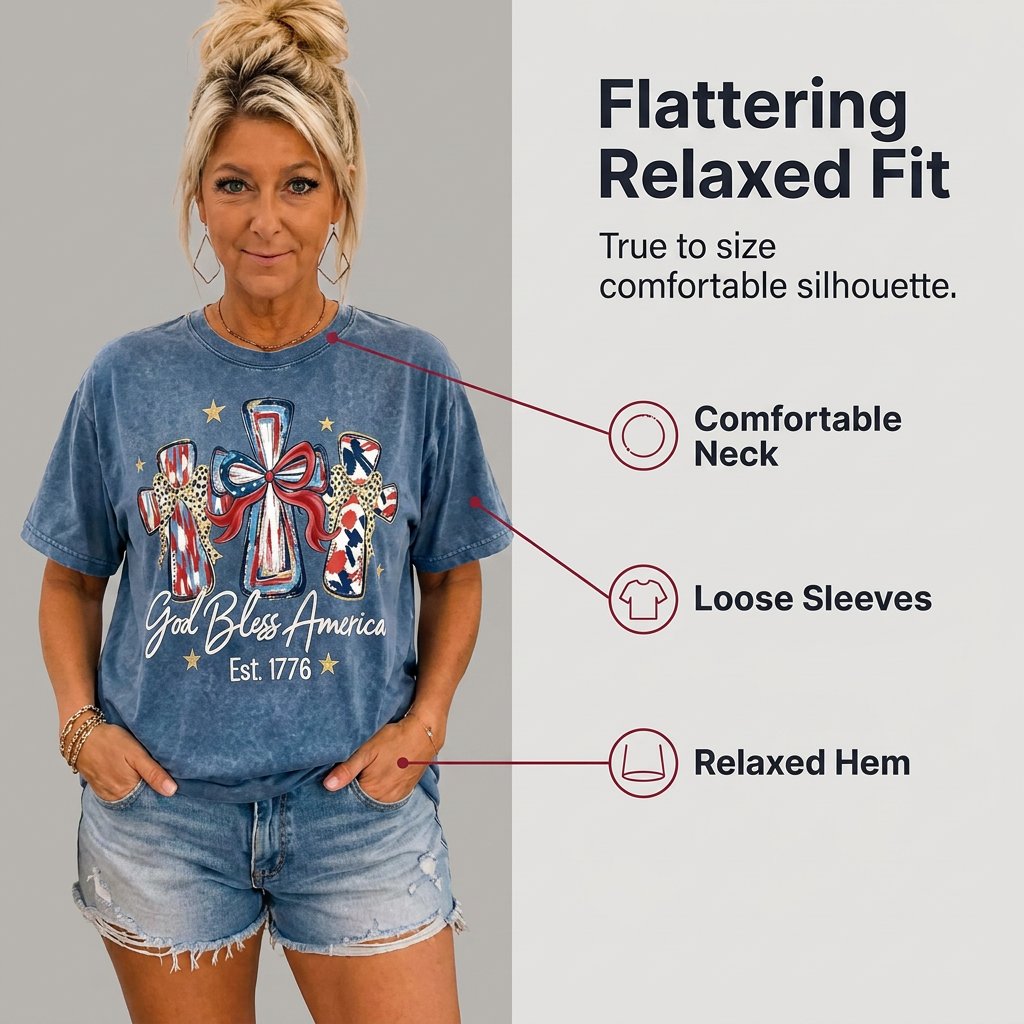 ⭐ God Bless America Women  T-Shirt - Vintage 250th Anniversary USA Gift Tee🎆