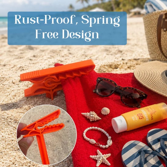 Beach Towel Wind Clips – Integrated Sand Anchor Design