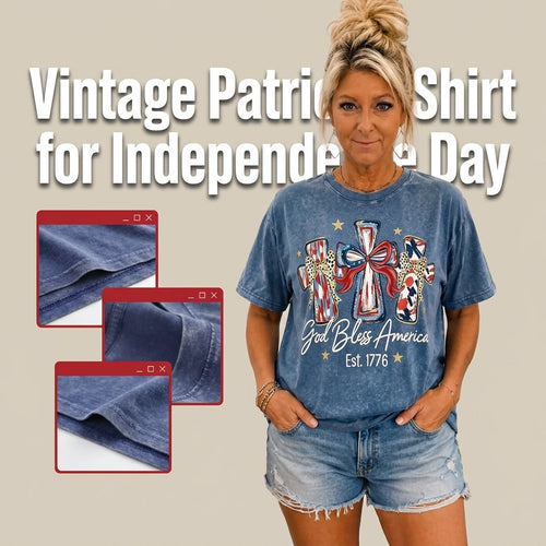 ⭐ God Bless America Women  T-Shirt - Vintage 250th Anniversary USA Gift Tee🎆