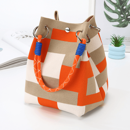 Boho Woven Bucket Bag for Women, Handmade Crochet Shoulder Bag, Lightweight Summer Beach Bag for Travel, Daily & Holiday Outfits