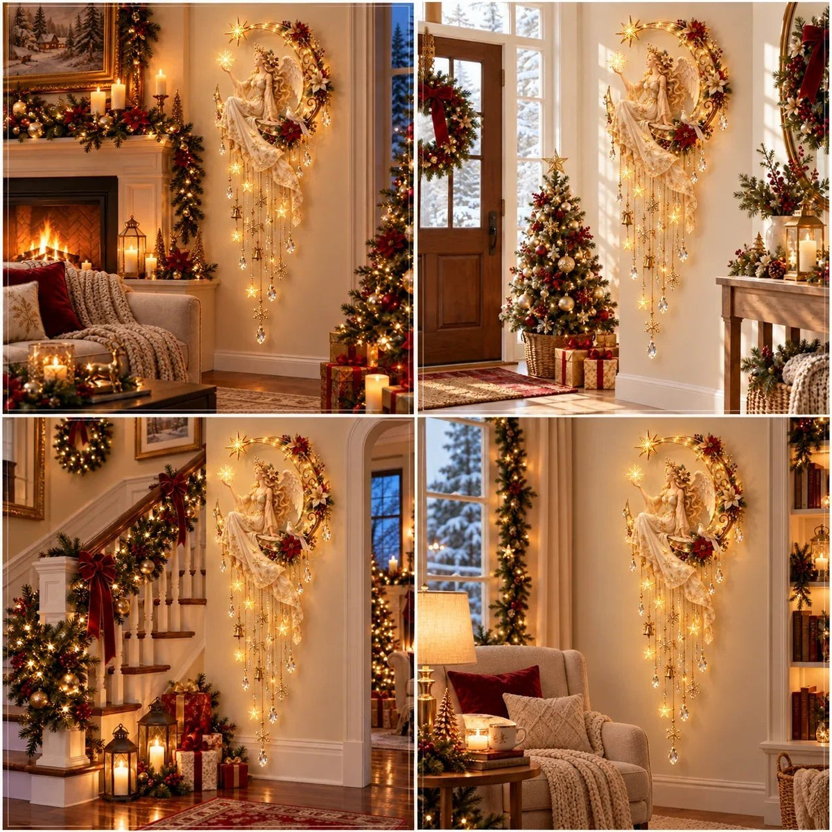 🔥Angel's Moonlit Starfall - Enlightened Christmas Angel Wall Decoration