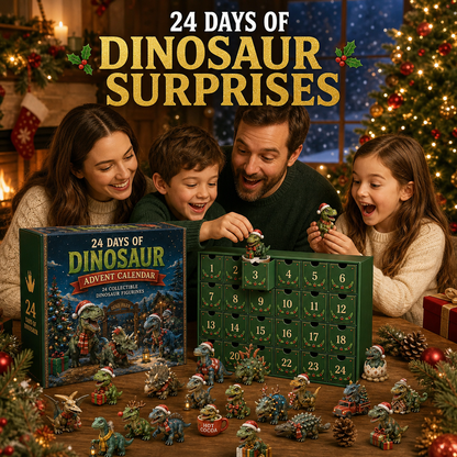 🦖24 Days of Dinosaur Christmas Advent Calendar – 24 Collectible Dino Figurines Holiday Surprises（2D）