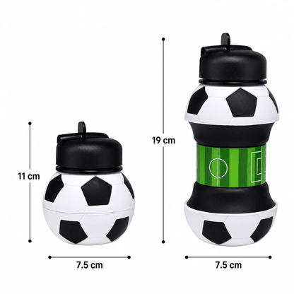 Football Water Bottle 2-in-1 Foldable – Soccer Ball Design for Kids