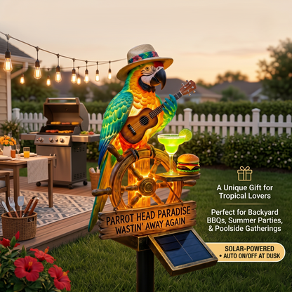 🦜 Solar-Powered Parrot Garden Light – “Wastin' Away Again”