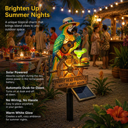 🦜 Solar-Powered Parrot Garden Light – “Wastin' Away Again”