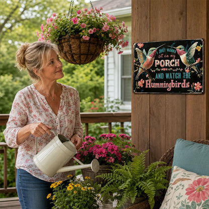 Relax & Watch Hummingbirds: Charming Porch & Garden Decor Sign