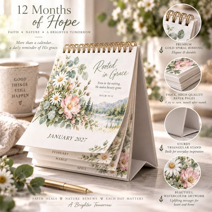 🔥🎁🌿2027 Faith Over Fear Desk Calendar✨